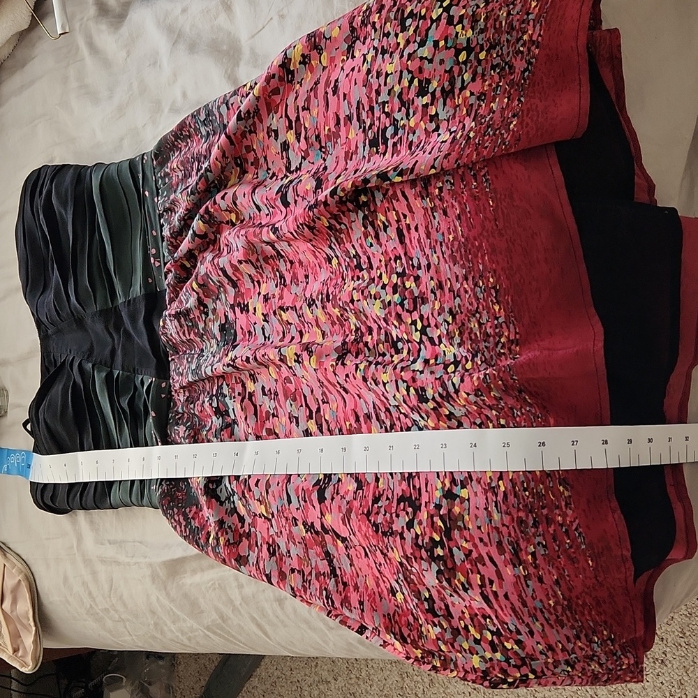 Charlie jade silk Monet print strapless dress L - Picture 3 of 5